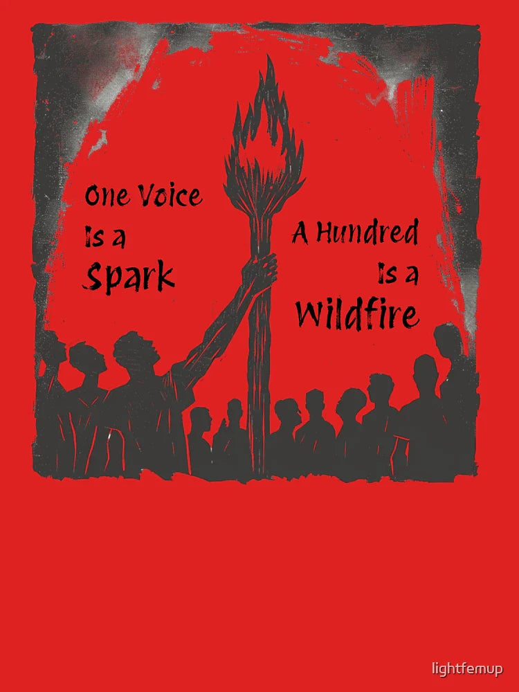 One Voice Protest Linocut Wildfire Art Classic T-Shirt