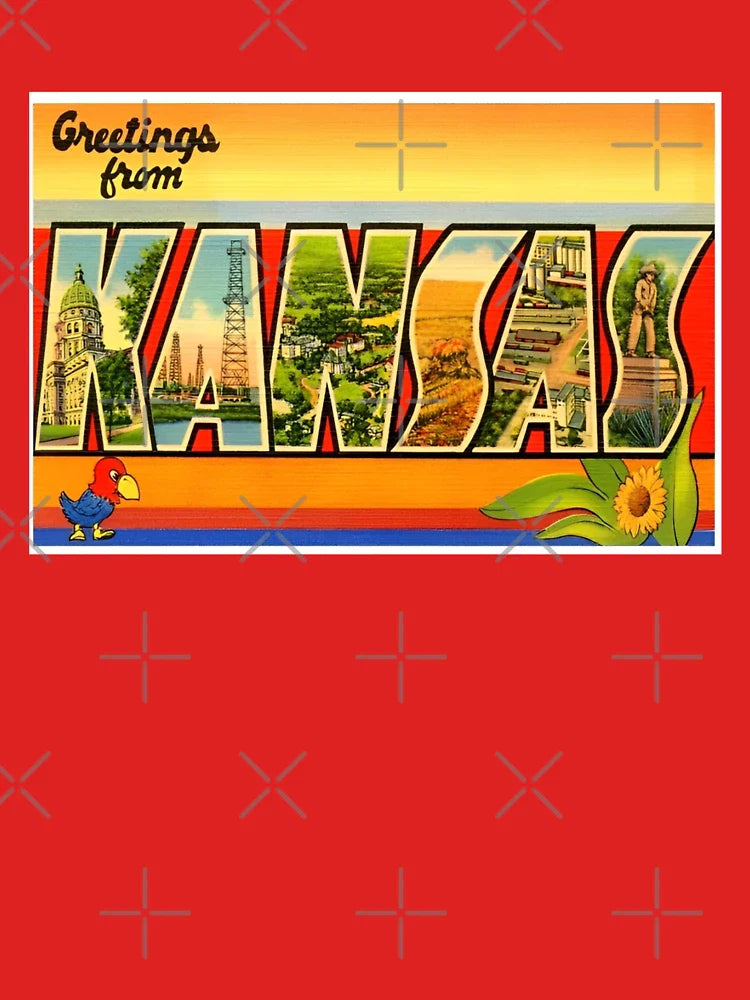 Retro Kansas Travel Print Poster Design Classic T-Shirt