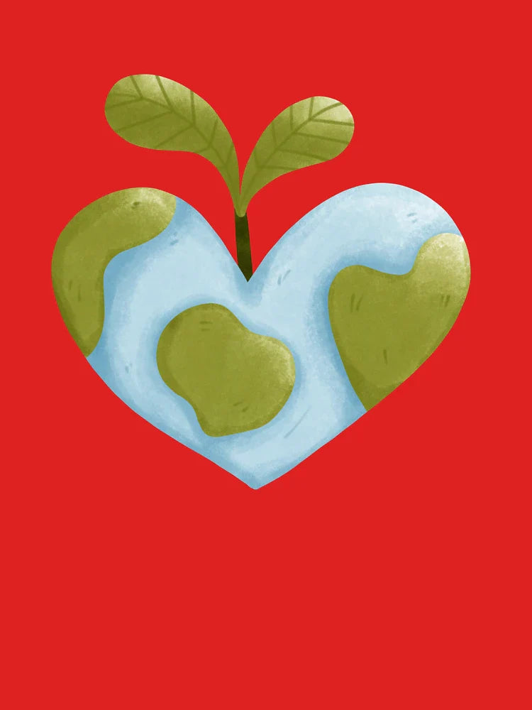 Heart-Shaped Earth with Sprout – Eco Love Illustration Classic T-Shirt