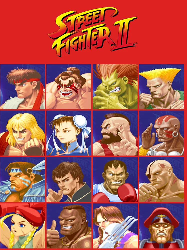 Street Fighter II Select Character Classic T-Shirt