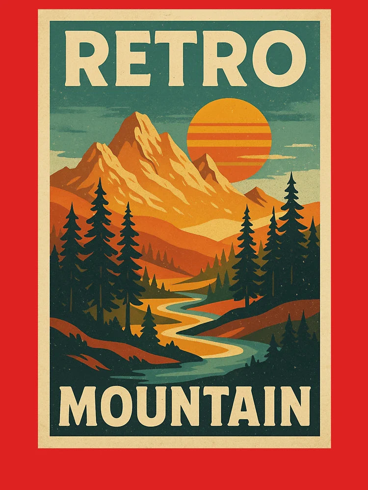 Vintage style mountain landscape Classic T-Shirt