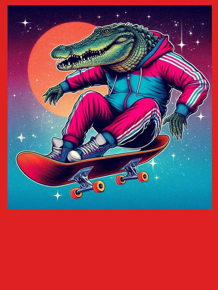 cute crocodile skateboarding Classic T-Shirt