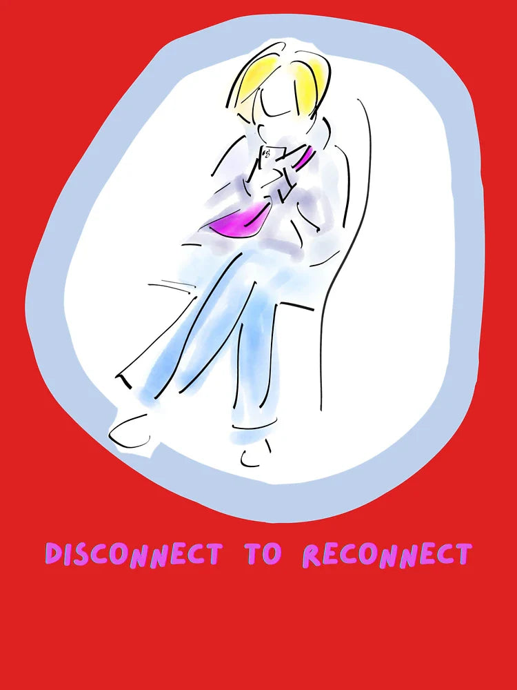 Disconnect to Reconnect – Hand-Drawn Reflection on Modern Disconnection Classic T-Shirt