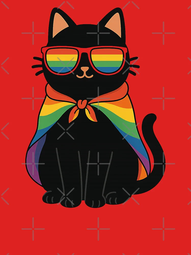 Pride Cat Cool Rainbow Cat Classic T-Shirt