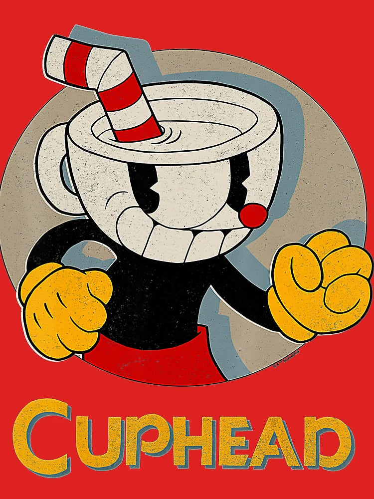 Cuphead Circle Shadow Profile Vintage Classic T-Shirt