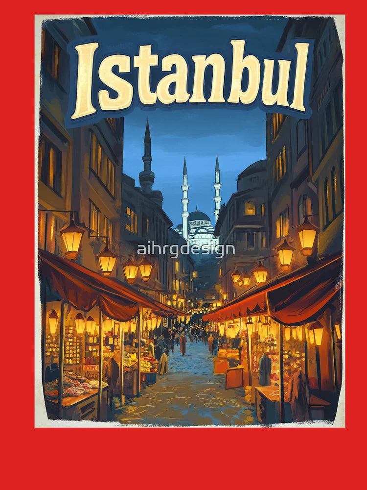 Wander through bustling markets illuminated by warm lanterns, as majestic mosques rise in the twilight sky, capturing the essence of Classic T-Shirt
