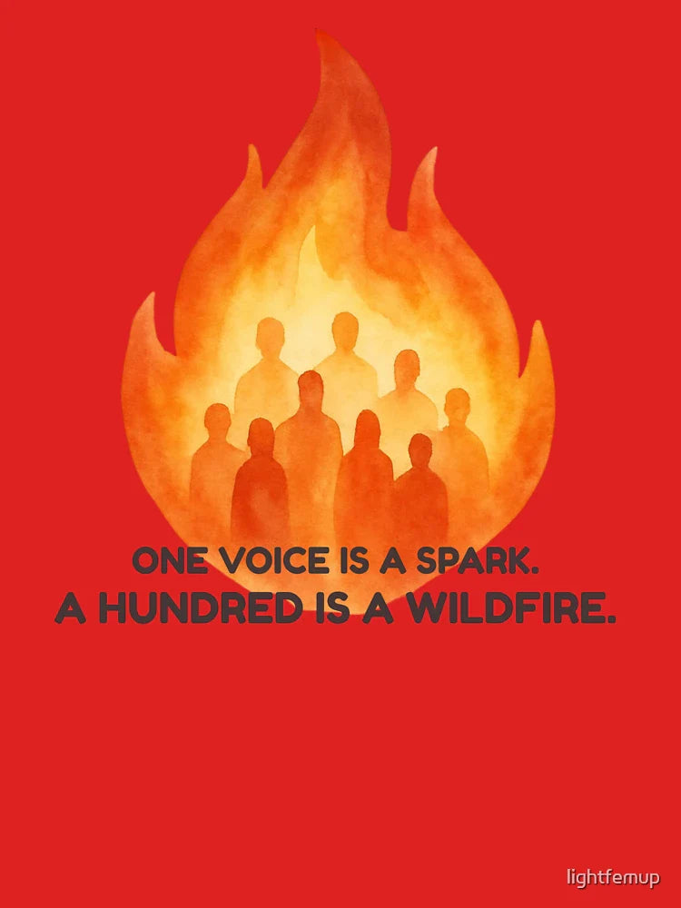 One Voice Watercolor Protest Flame Quote Classic T-Shirt