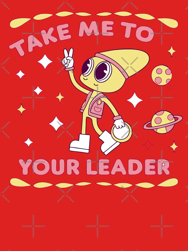 Retro 90s Alien (Take Me To Your Leader) Space Cartoon Classic T-Shirt