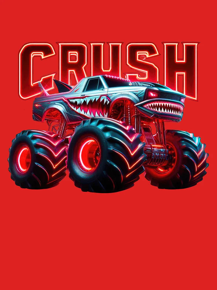 CRUSH Monster Truck | Neon Shark-Mouth Beast Classic T-Shirt