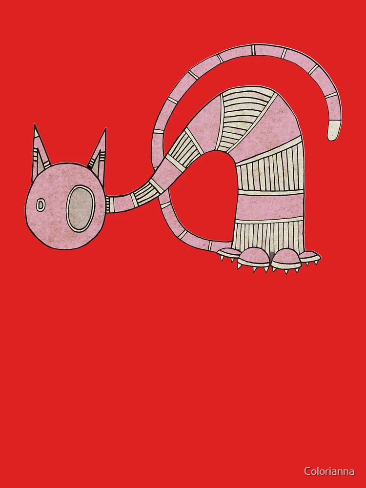 Pink Curious Cat Classic T-Shirt