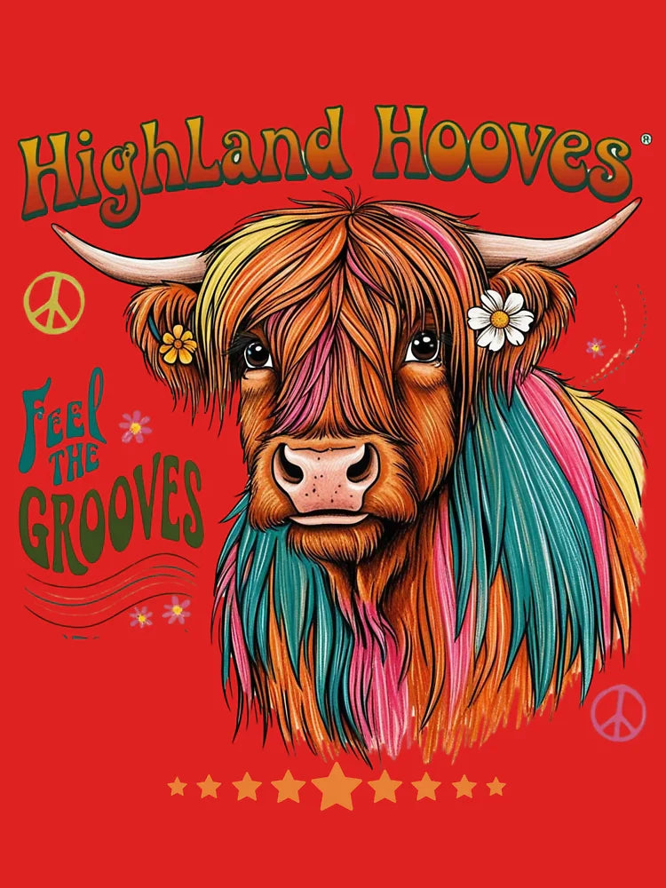 Highland Cow: Highland Hooves-Feel The Grooves Classic T-Shirt