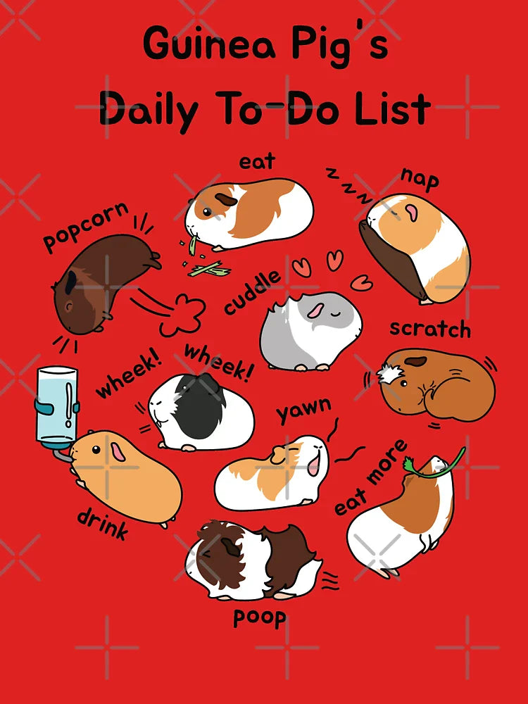 Guinea Pig Daily To-Do List - Brown Background Classic T-Shirt