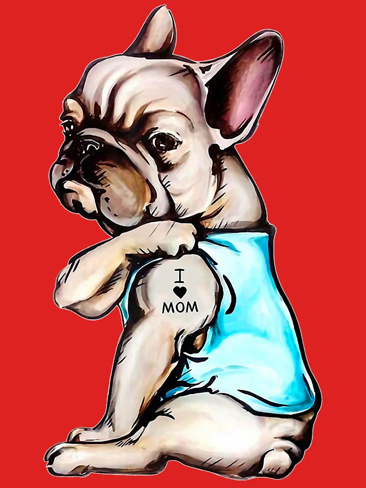 French Bulldog I Love Mom Tattoo - Bulldog Mom Classic T-Shirt