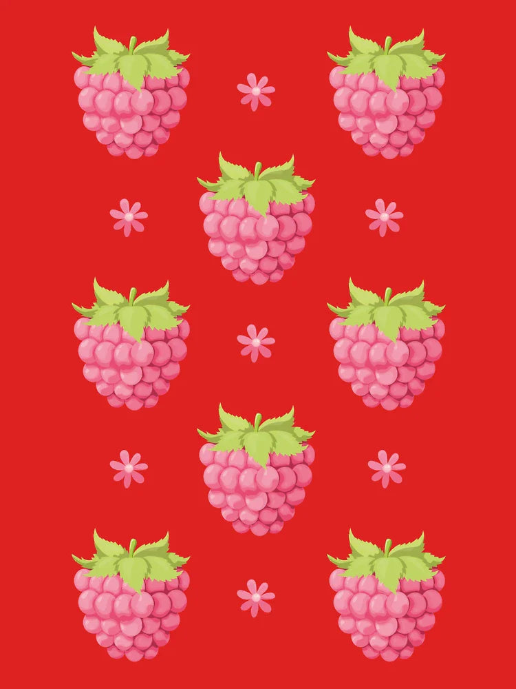 Pink raspberries flowers summer pattern Classic T-Shirt