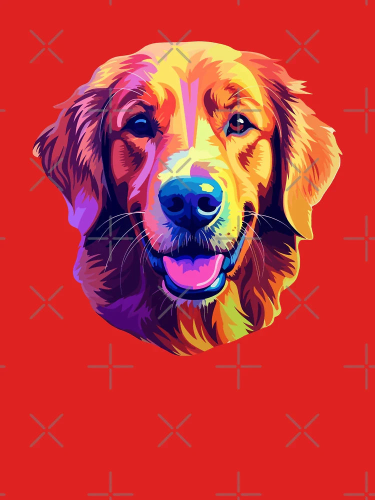 Vibrant Golden Retriever Pop Art Classic T-Shirt