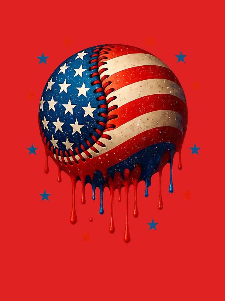 Baseball Drip 4th Of July Patriotic USA American Flag Boys  Classic T-Shirt