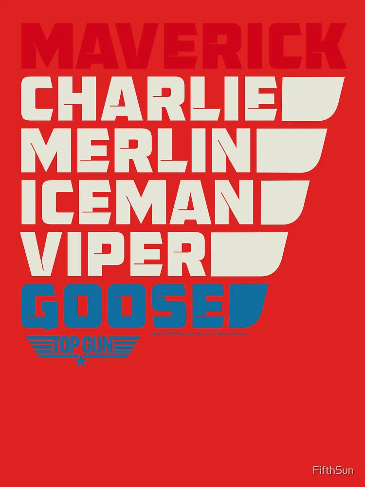 Top Gun Colorful Wing Man Name Stack   Classic T-Shirt