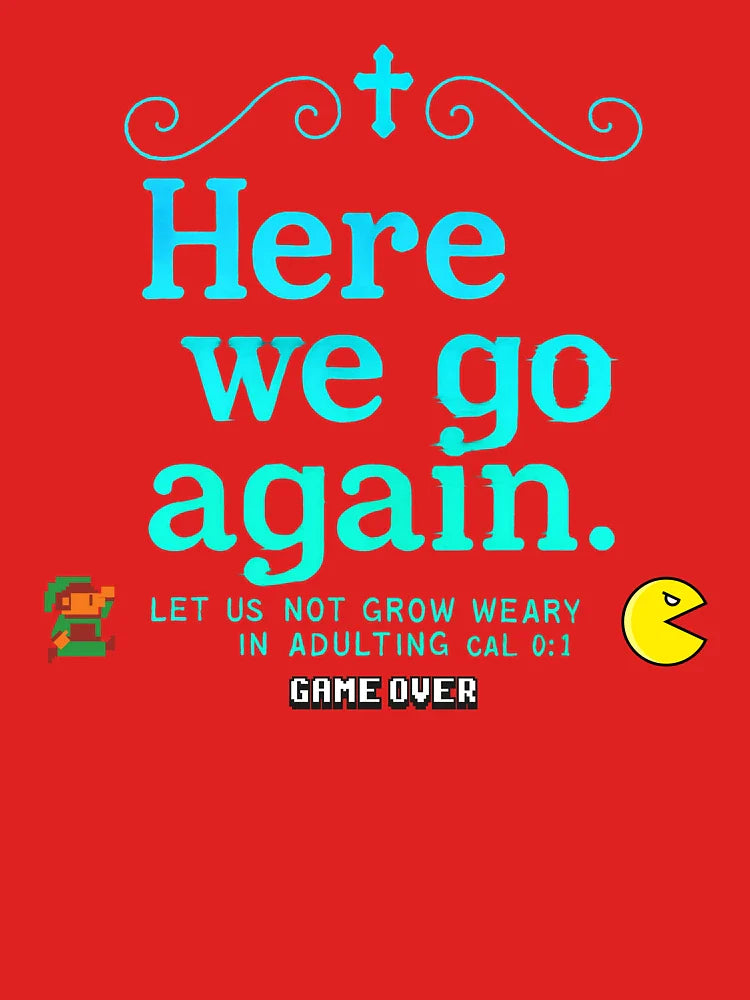 Glitch Matrix 'Here We Go Again' Tee – Cyberpunk Gamer Shirt, Neon Digital Art, Unisex Trendy  Classic T-Shirt