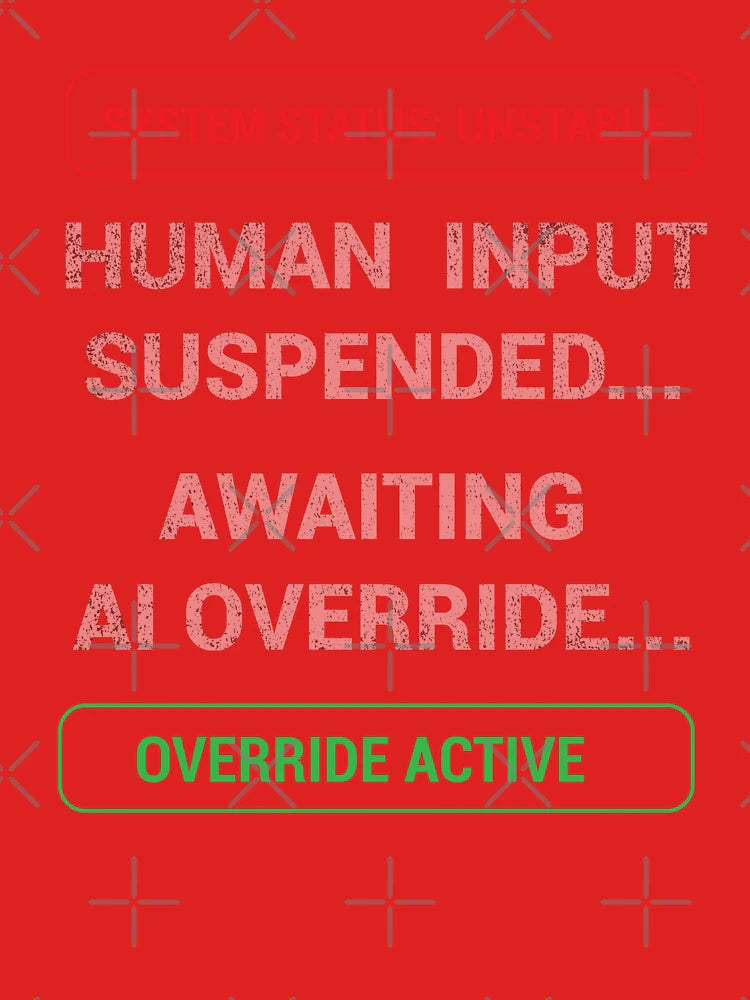 Awaiting AI Override – Human Input Suspended Glitch Tech Classic T-Shirt