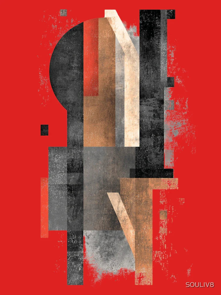 Stacked Grunge Geometry | Bold Abstract Typography by SOULIV8 Classic T-Shirt