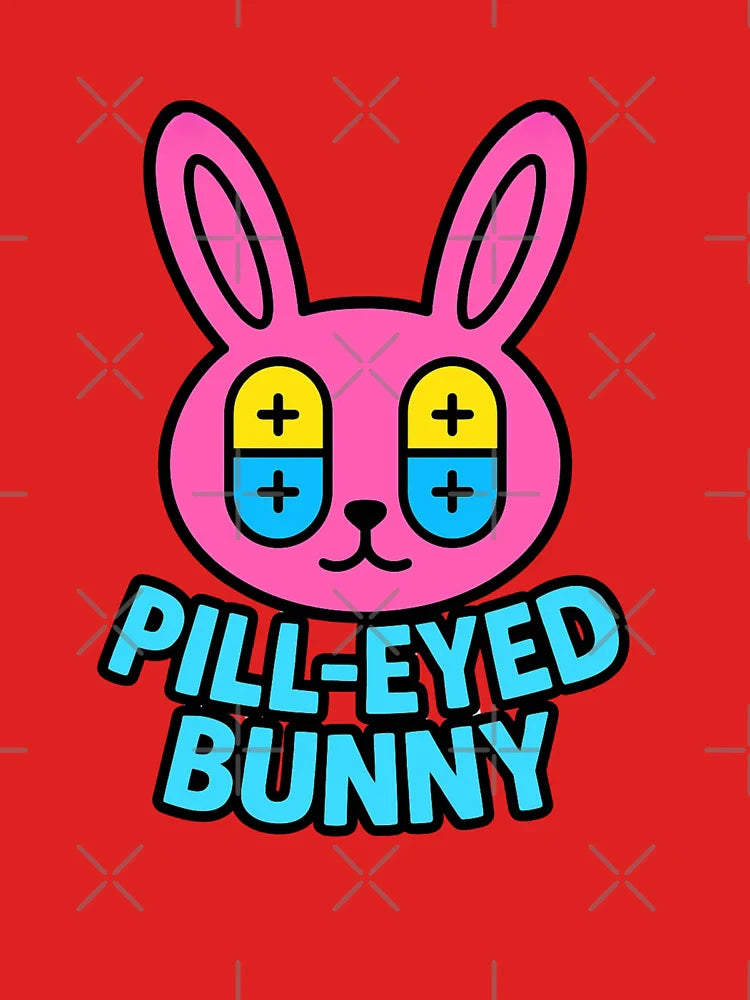 Pill-Eyed Bunny – Trippy Pop Art Rabbit – Bold & Cute Cartoon Style Classic T-Shirt