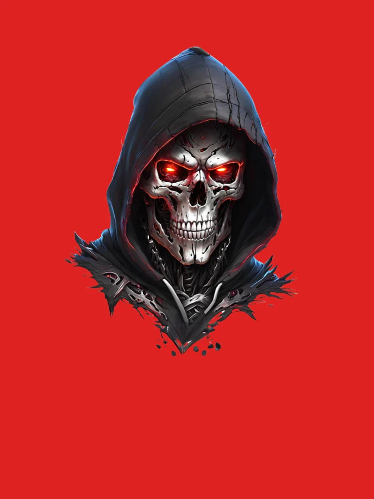 Crimson Gaze Reaper - Dark Biomechanical Skull Art Classic T-Shirt