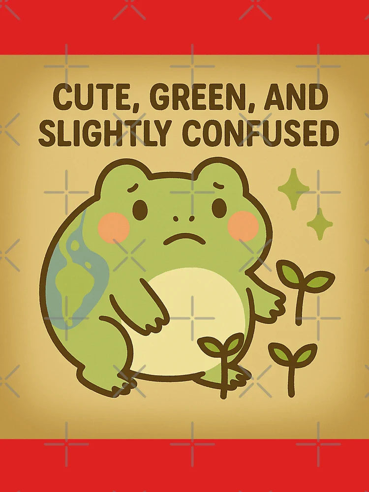 Earth Frog Sticker Confused Green Eco Cute Nature Classic T-Shirt