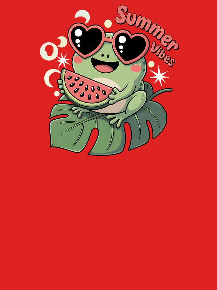 Frog on a leaf with watermelon summer vibes Classic T-Shirt