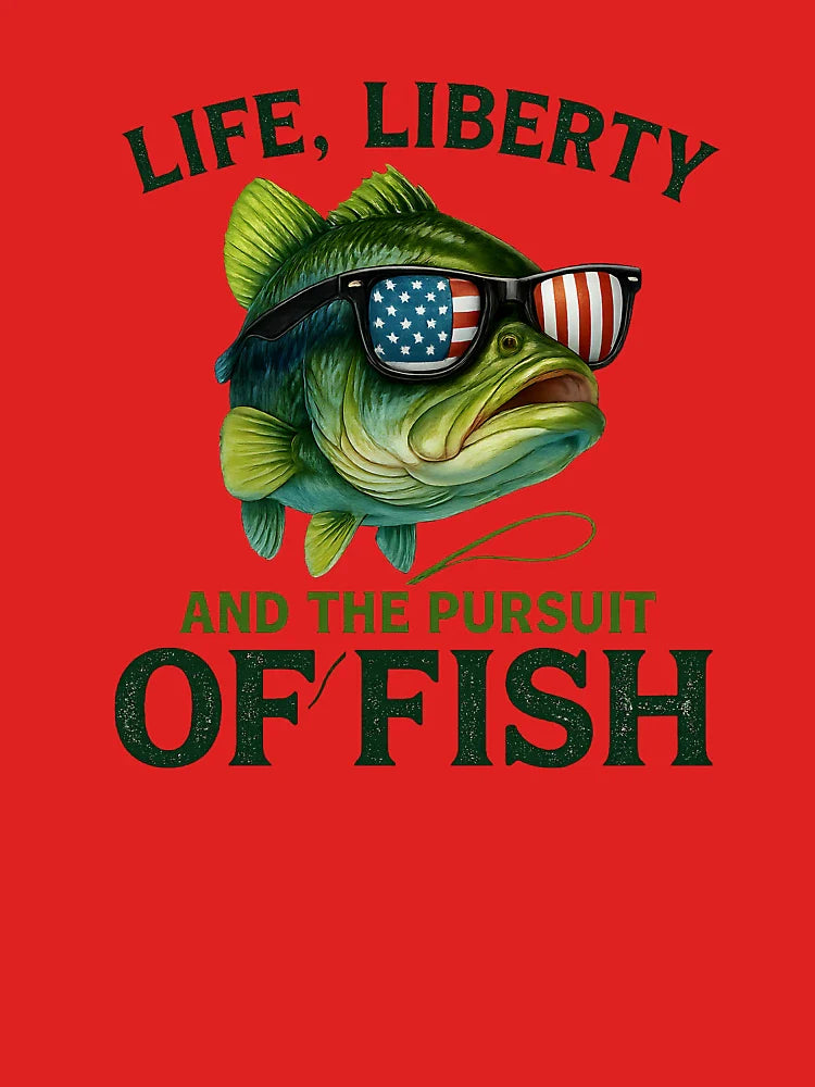 4th July Life Liberty Pursuit Fish Funny Fishing Patriot Men Classic T-Shirt
