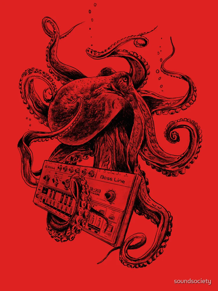 Kraken With Analog Synthesizer Classic T-Shirt