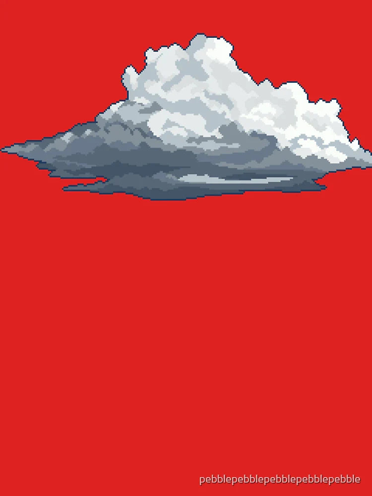 Grey Storm Cloud Pixel Art Classic T-Shirt