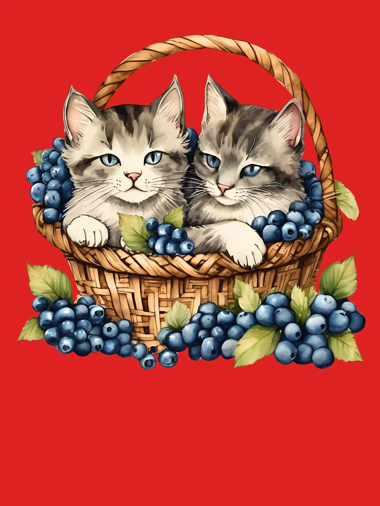 basket of blueberries and kitties Classic T-Shirt