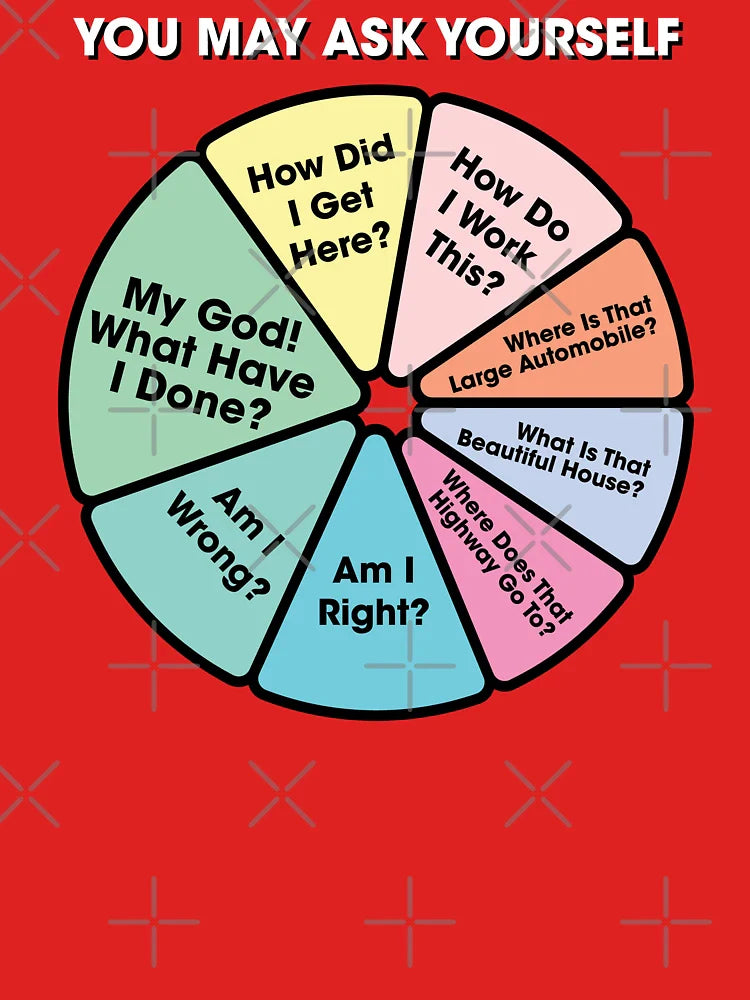 80's Music Retro Lyrics - You May Ask Yourself Pie Chart Classic T-Shirt