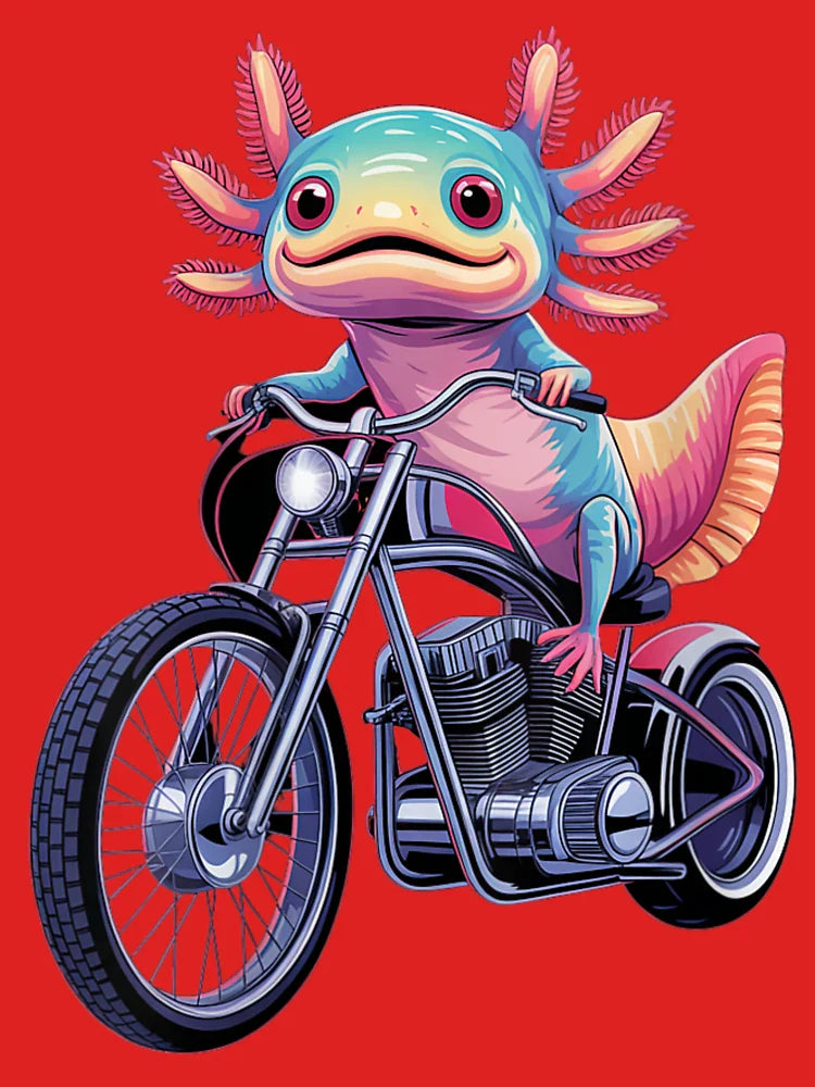 Vintage Axolotl Biker-Funny Animal Classic T-Shirt