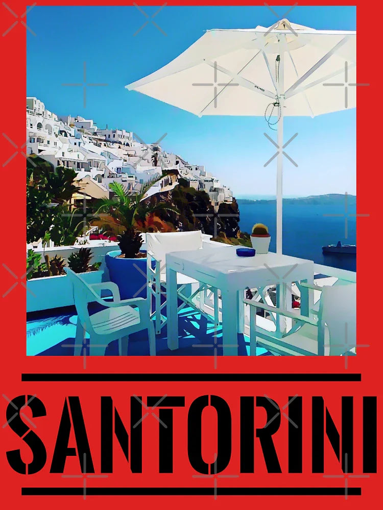Travel city Santorini Greece blue sea souvenir Classic T-Shirt