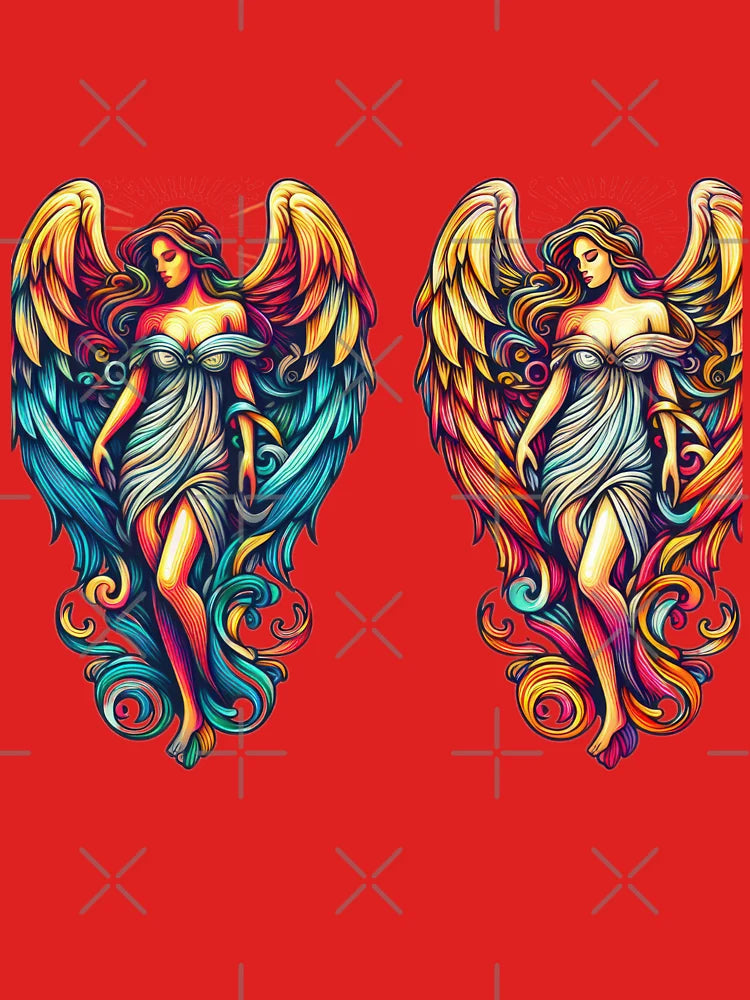 Superhero two angel women pattern,Angels,angel art,divine power,Superhero Classic T-Shirt