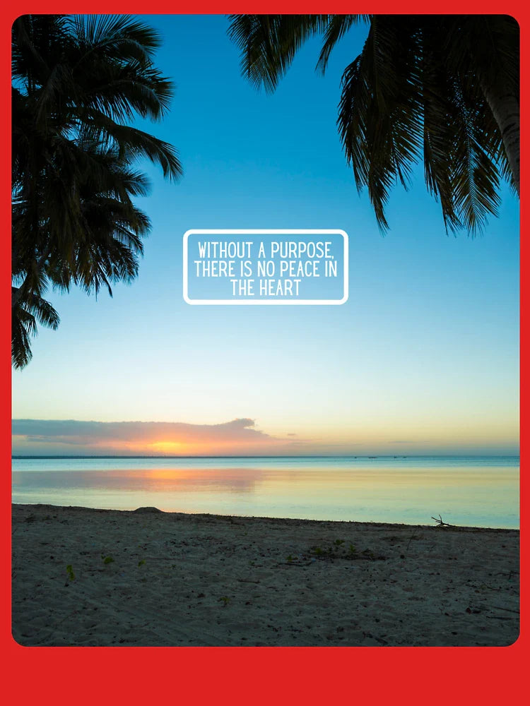 Inspirational Beach Quote Design #10– Without a Purpose There Is No Peace in the Heart – AI Photo Art for Mindful Living Classic T-Shirt