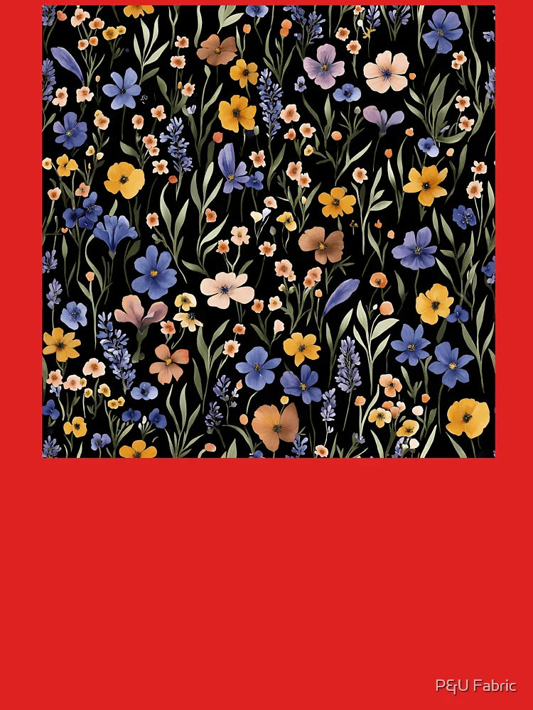 Summer wild flowers at night  Classic T-Shirt