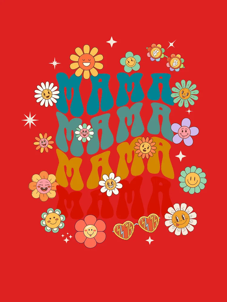 "Groovy Mama Love - Retro Flower Power Design" Classic T-Shirt