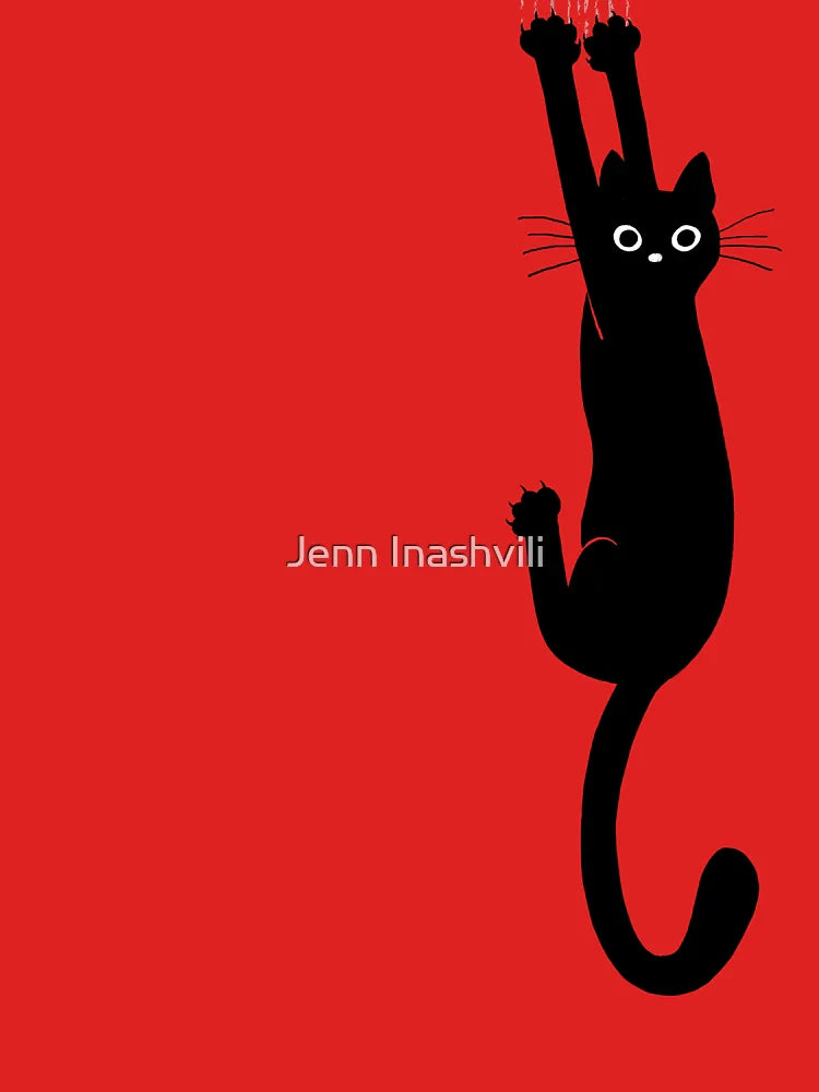Black Cat Holding On Classic T-Shirt