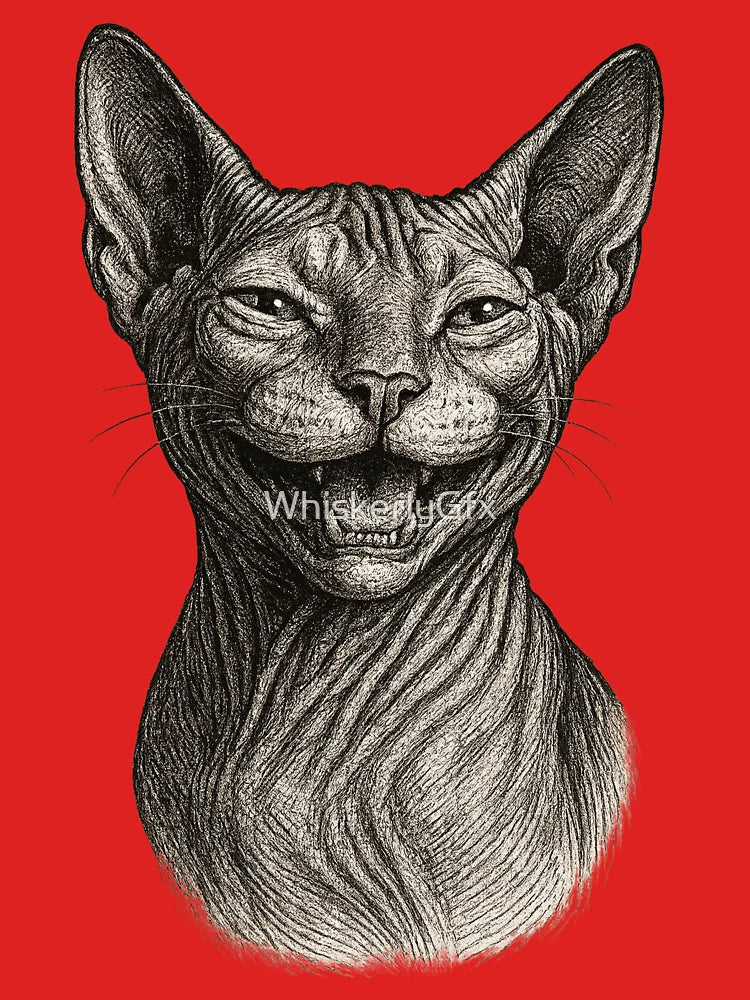Smiling Sphynx Cat Etching  Classic T-Shirt