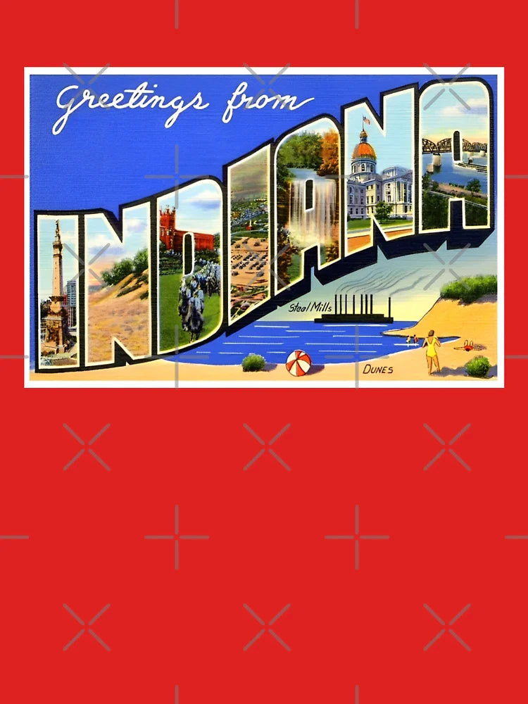 Retro Indiana Travel Poster Design Classic T-Shirt