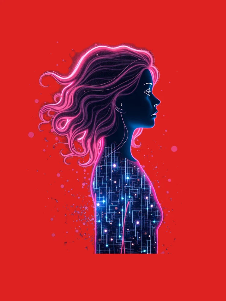 Cyber Goddess – Digital Oracle Glow Classic T-Shirt