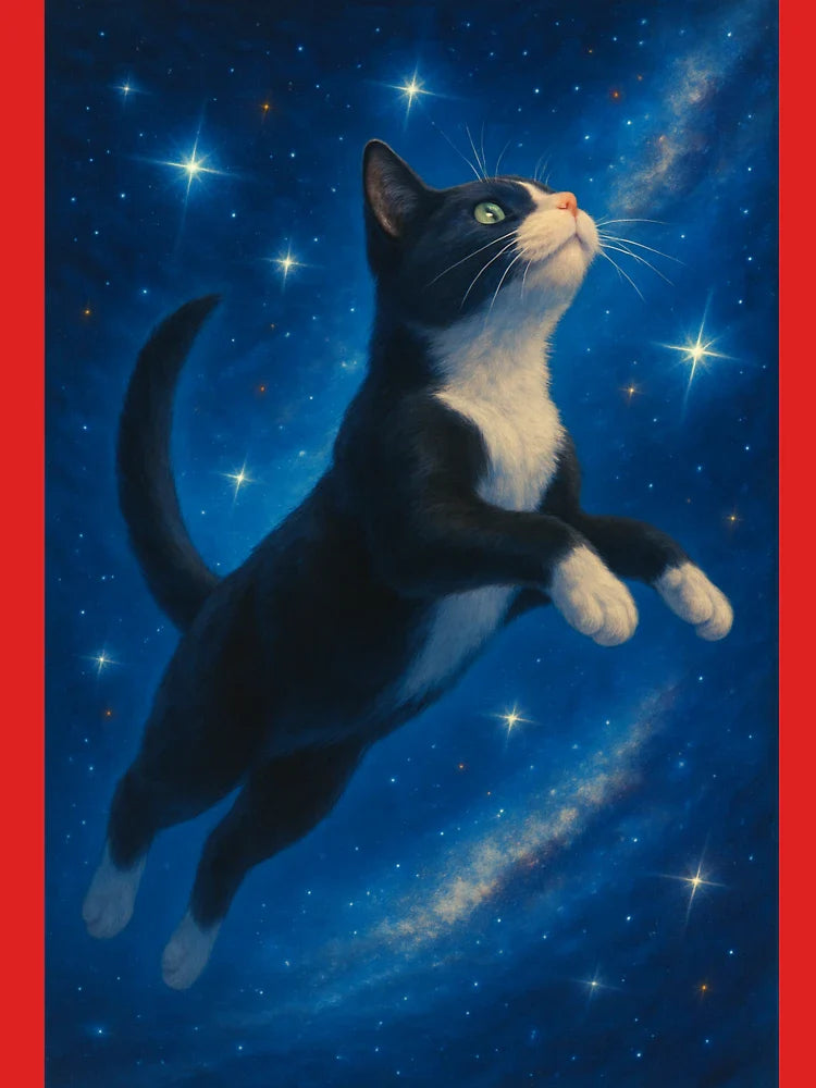 Dream of a black cat flying in the starry sky Classic T-Shirt