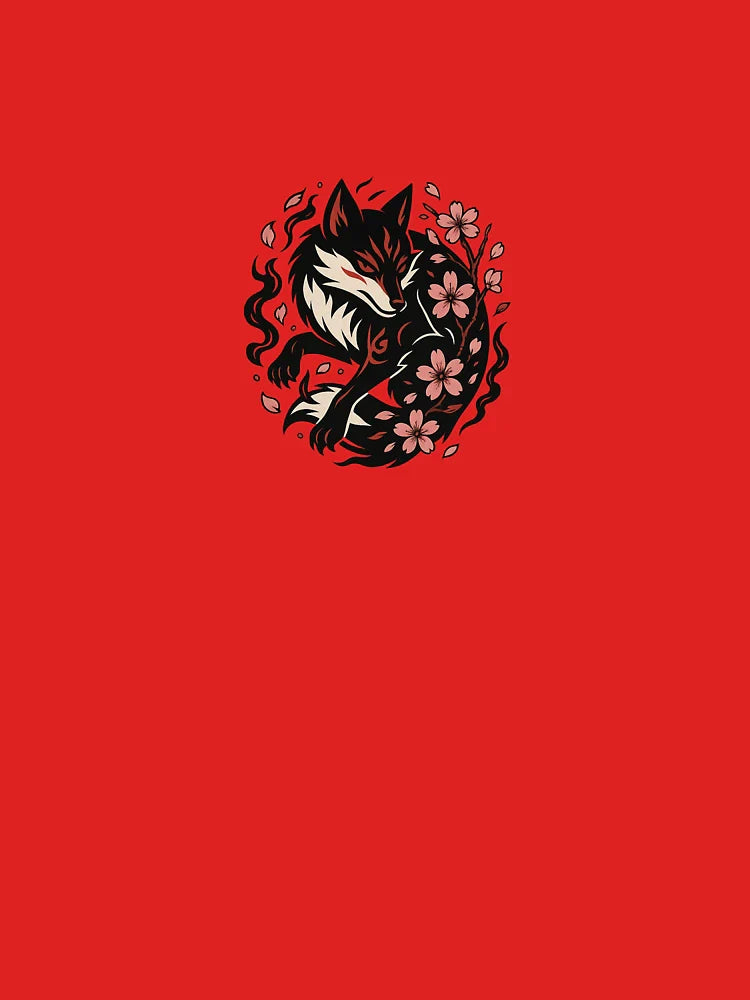 Mystical Fox Spirit with Cherry Blossoms – Japanese Tattoo Style Classic T-Shirt