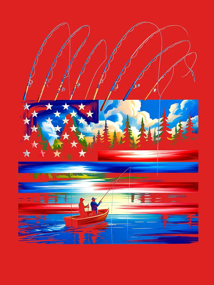 Funny American Flag Fish Fisherman American Flag Fishing Classic T-Shirt