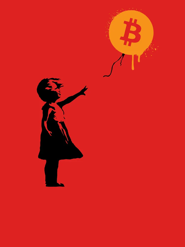 Banksy Balloon Girl Bitcoin Spray Classic T-Shirt