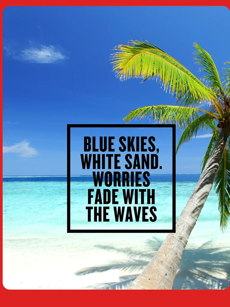 Hectic Living? Beach Life Is Better – AI Beach Photo with Motivational Quote for Beach Lovers & Tourists Classic T-Shirt
