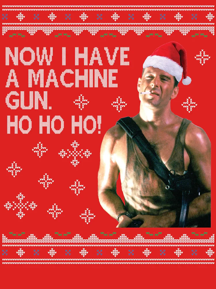 Die Hard Ho Ho Ho Machine Gun Christmas Kint Classic T-Shirt