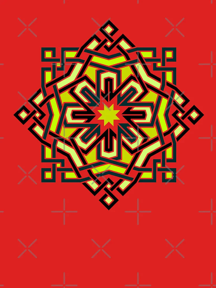 Elegant Fluorescent Star in Geometric Ornament Classic T-Shirt